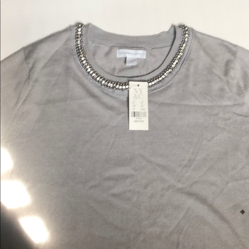 New York & Company Jewel Embellished Sweater